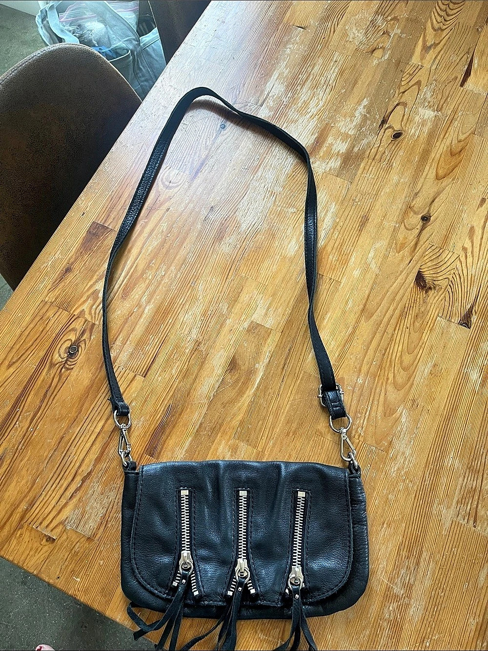Linea Pelle Zebra Print Leather Crossbody Bag